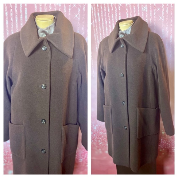 [M/L] Schneiders Salzburg Brown Wool Button Down Pea Coat - Picture 3 of 4